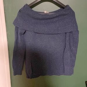 Loft. Navy off the shoulder sweater. Size medium